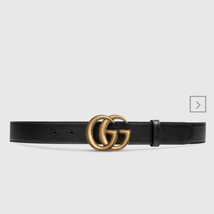 Gucci Leather Belt with Double G Buckle
